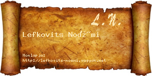 Lefkovits Noémi névjegykártya